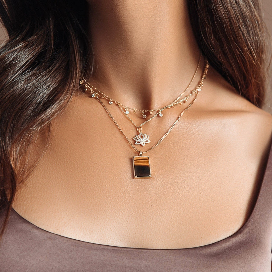 14kt Gold Little Lotus Necklace - The Essential Jewels