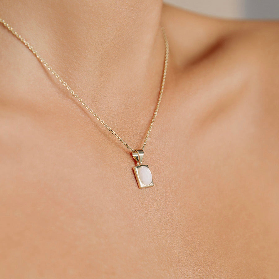 24kt Gold Dainty Moonstone Necklace - The Essential Jewels