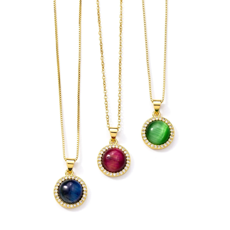 24kt Lapis Lazuli Round Crystal Necklace - The Essential Jewels