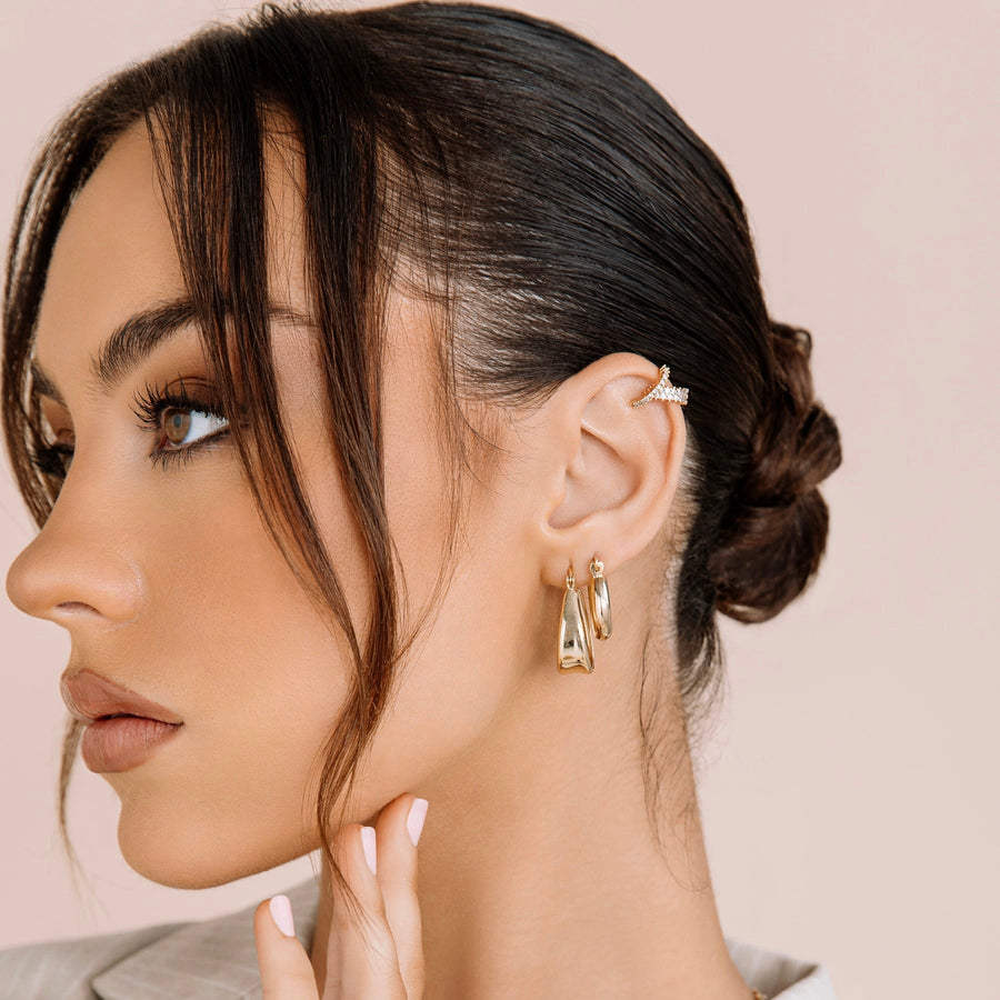 Arya Gold Ear Cuffs - The Essential Jewels