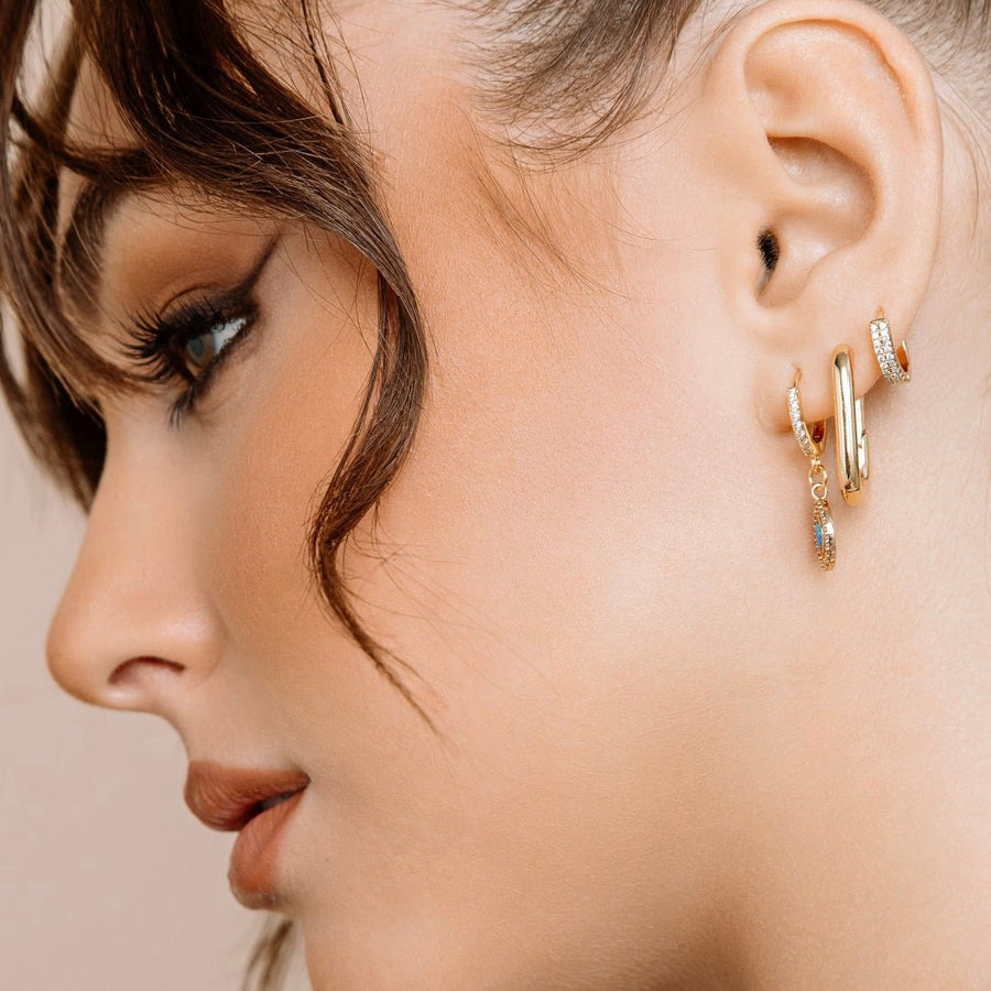 Belle Mini Gold Pavé Hoops - The Essential Jewels