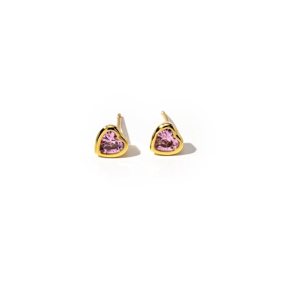 Cherie Gold Crystal Heart Studs - The Essential Jewels