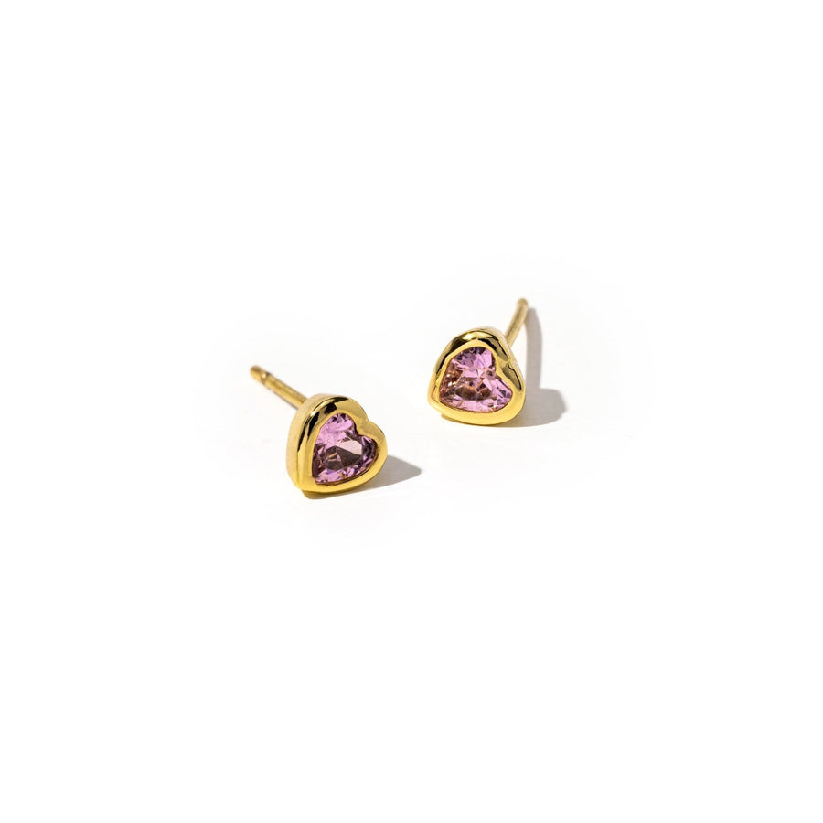Cherie Gold Crystal Heart Studs - The Essential Jewels