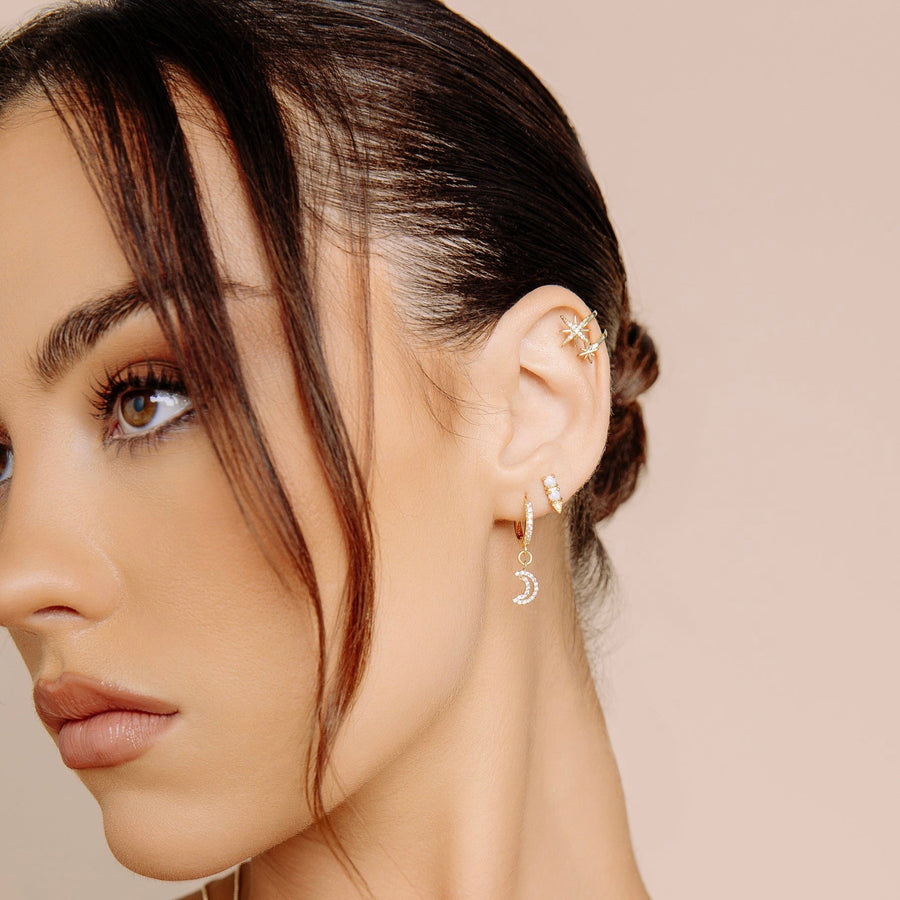 Cora Gold Arrow Opal Stud Earrings - The Essential Jewels