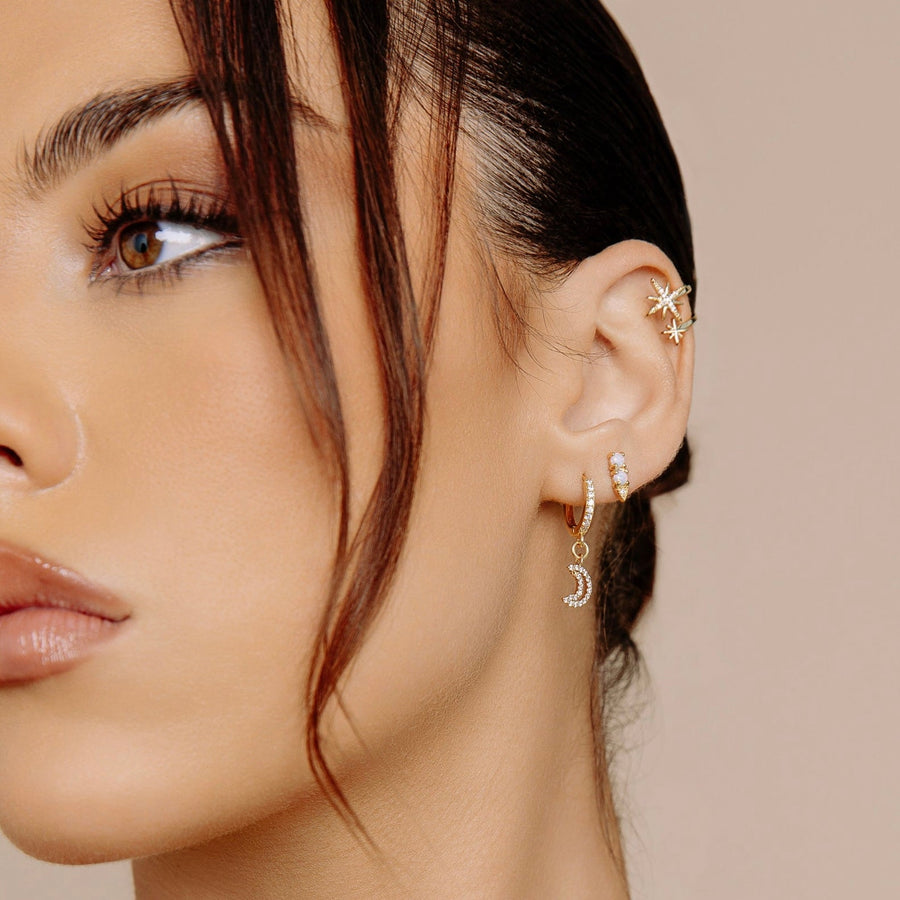 Cora Gold Arrow Opal Stud Earrings - The Essential Jewels