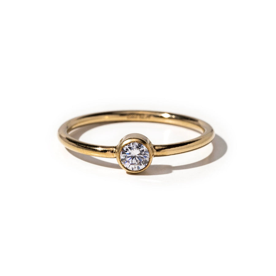 Dulce Gold Solitaire Crystal Ring - The Essential Jewels