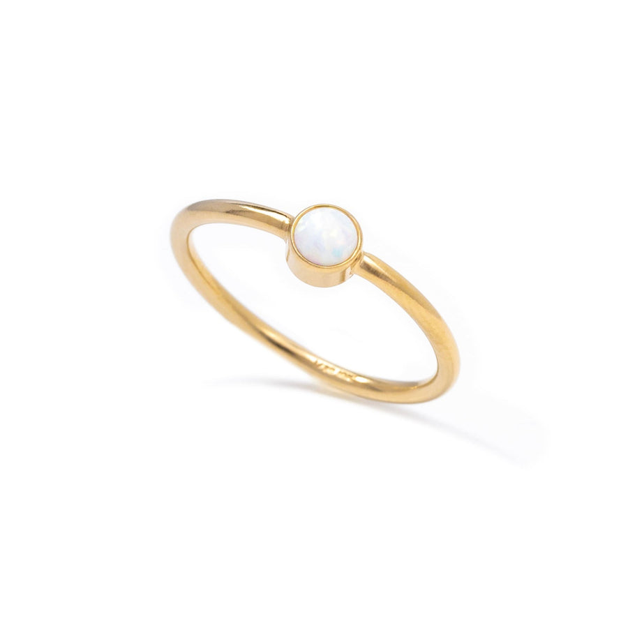 Emeline White Opal Gold Ring - The Essential Jewels