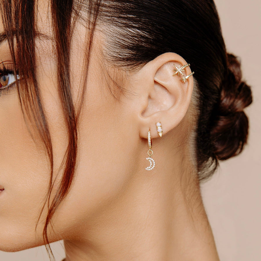Estela Gold Moon Drop Earrings - The Essential Jewels