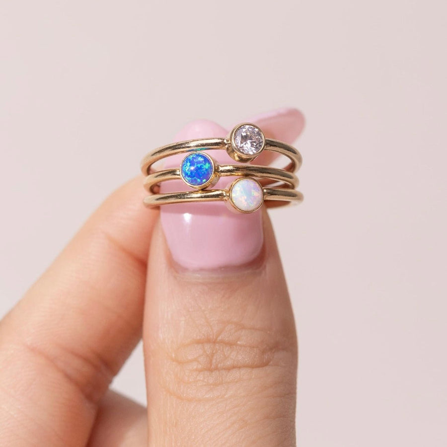 Iris Blue Opal Gold Ring - The Essential Jewels