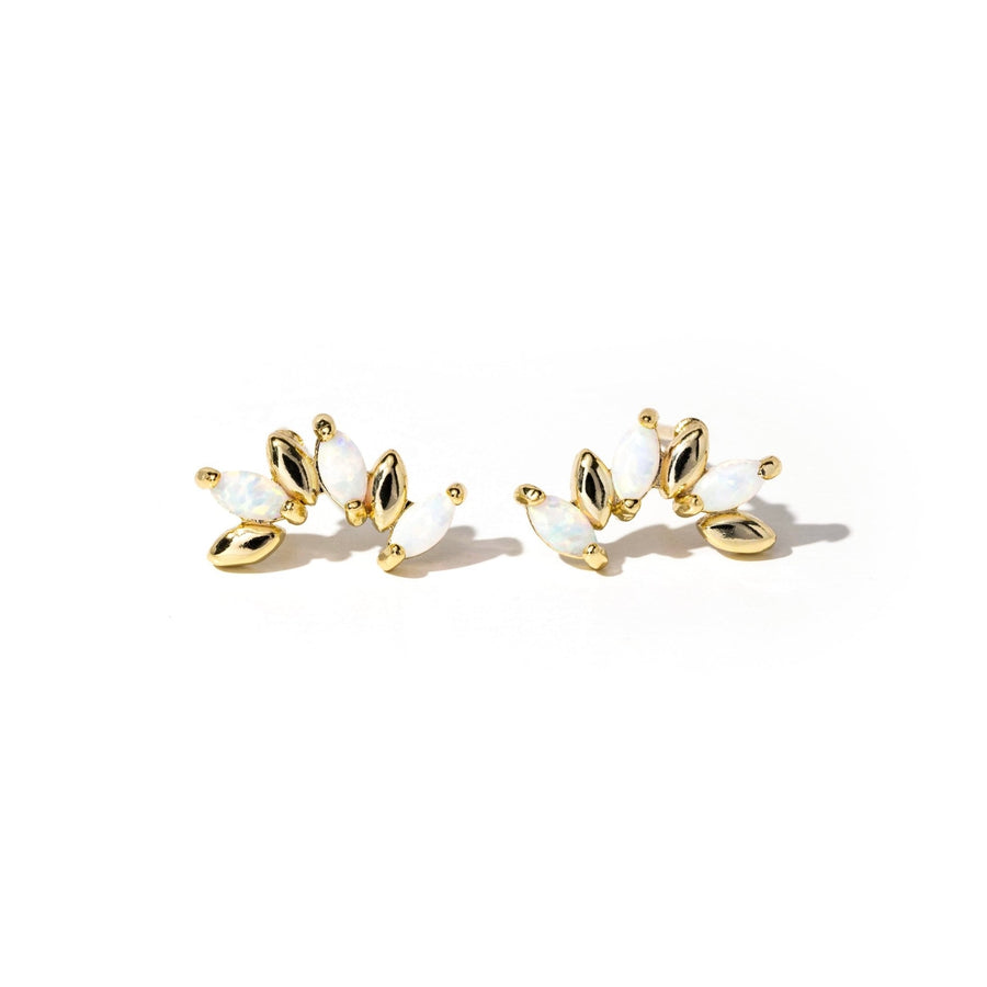 Kali Marquise Gold Opal Stud Earrings - The Essential Jewels