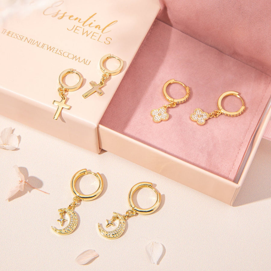 Luna Gold Earrings - The Essential Jewels