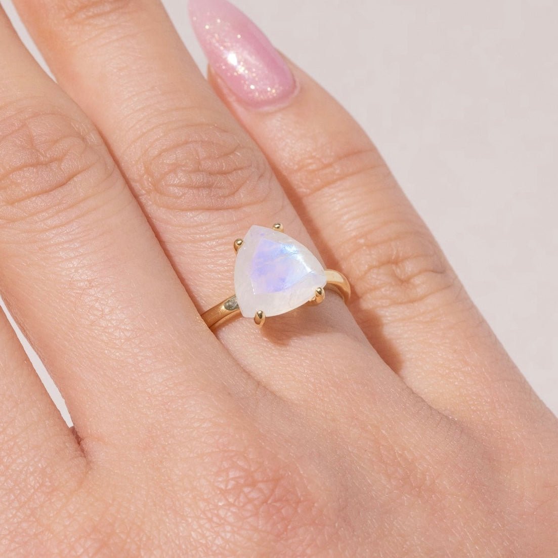 Triangle hot sale moonstone ring