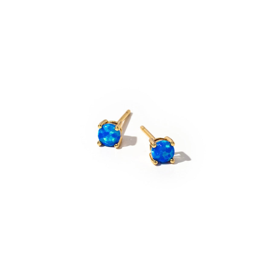Naomi Gold Opal Stud Earrings - The Essential Jewels