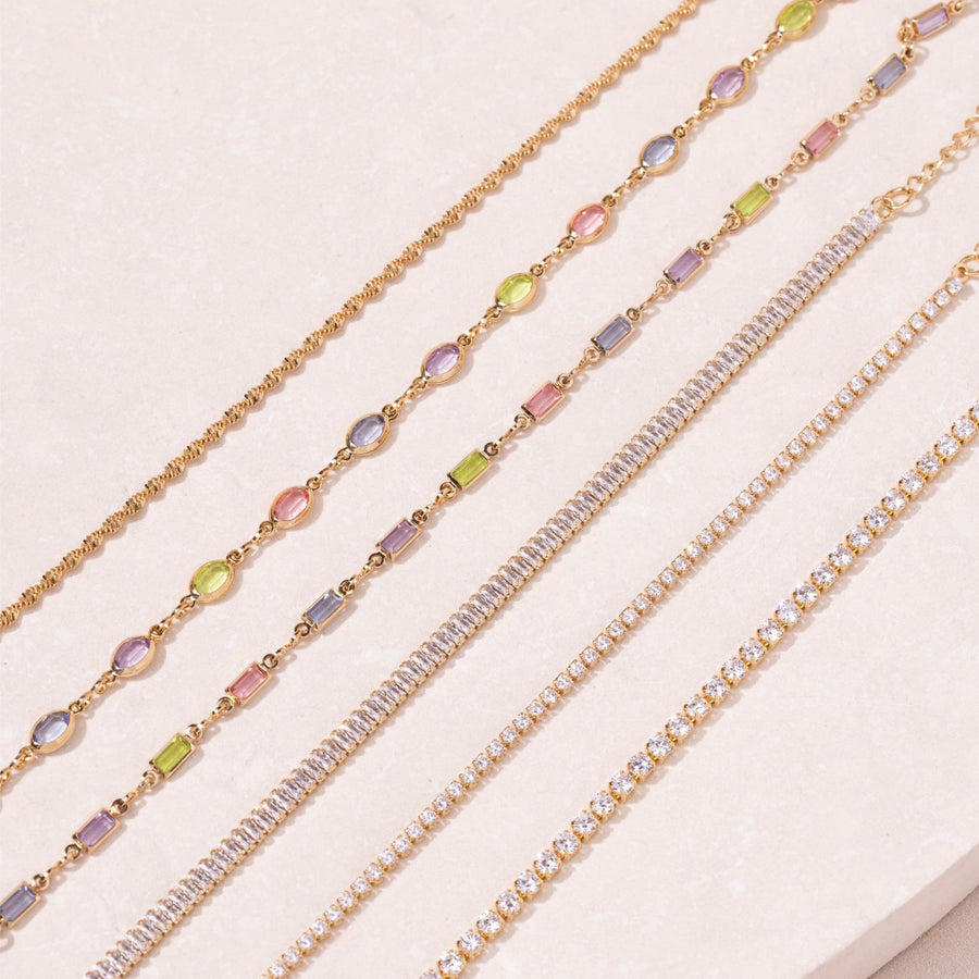 Ophelia Gold Tennis Crystal Bracelet - The Essential Jewels