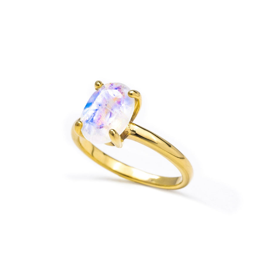 Selene Gold Oval Moonstone Ring - The Essential Jewels