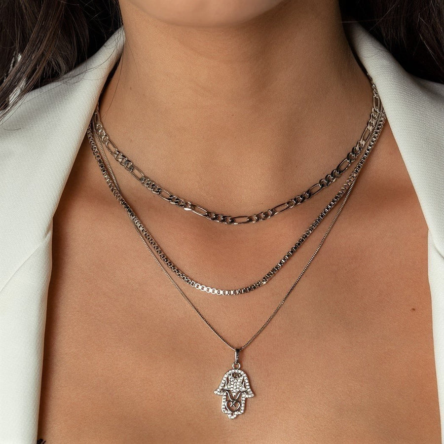 Eden Silver Figaro Chain - The Essential Jewels