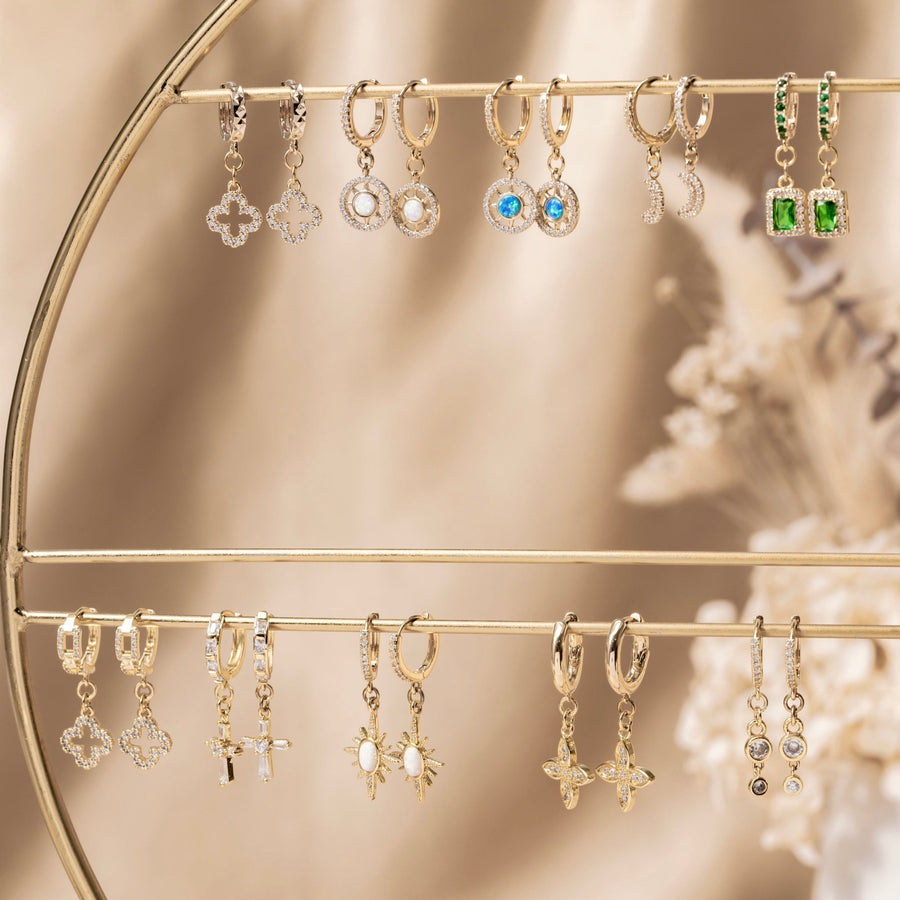 Therese Gold Crystal Drop Earrings - The Essential Jewels