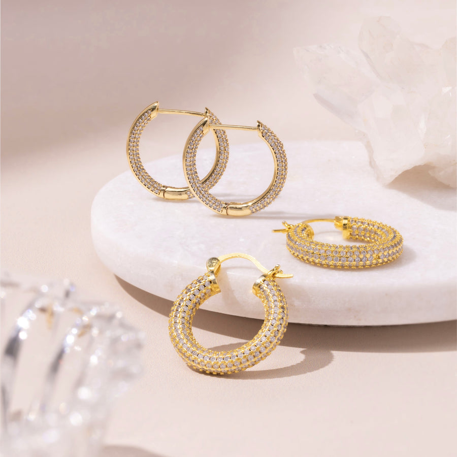 Patra Gold Pavé Hoops - The Essential Jewels