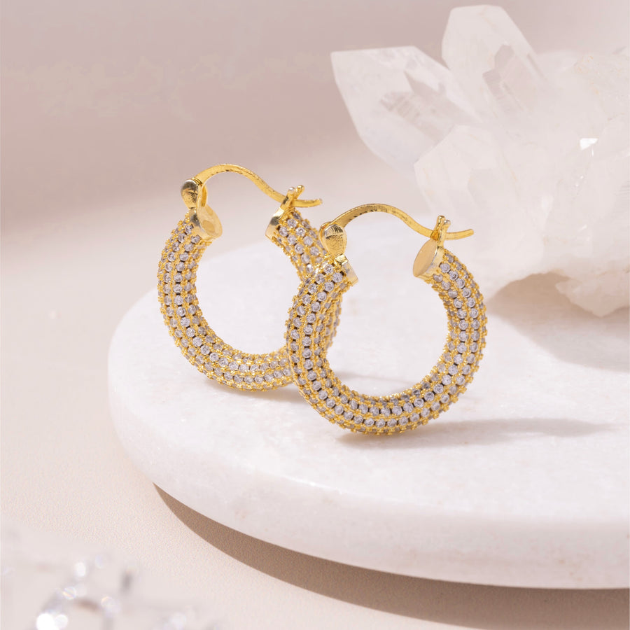 Patra Gold Pavé Hoops - The Essential Jewels