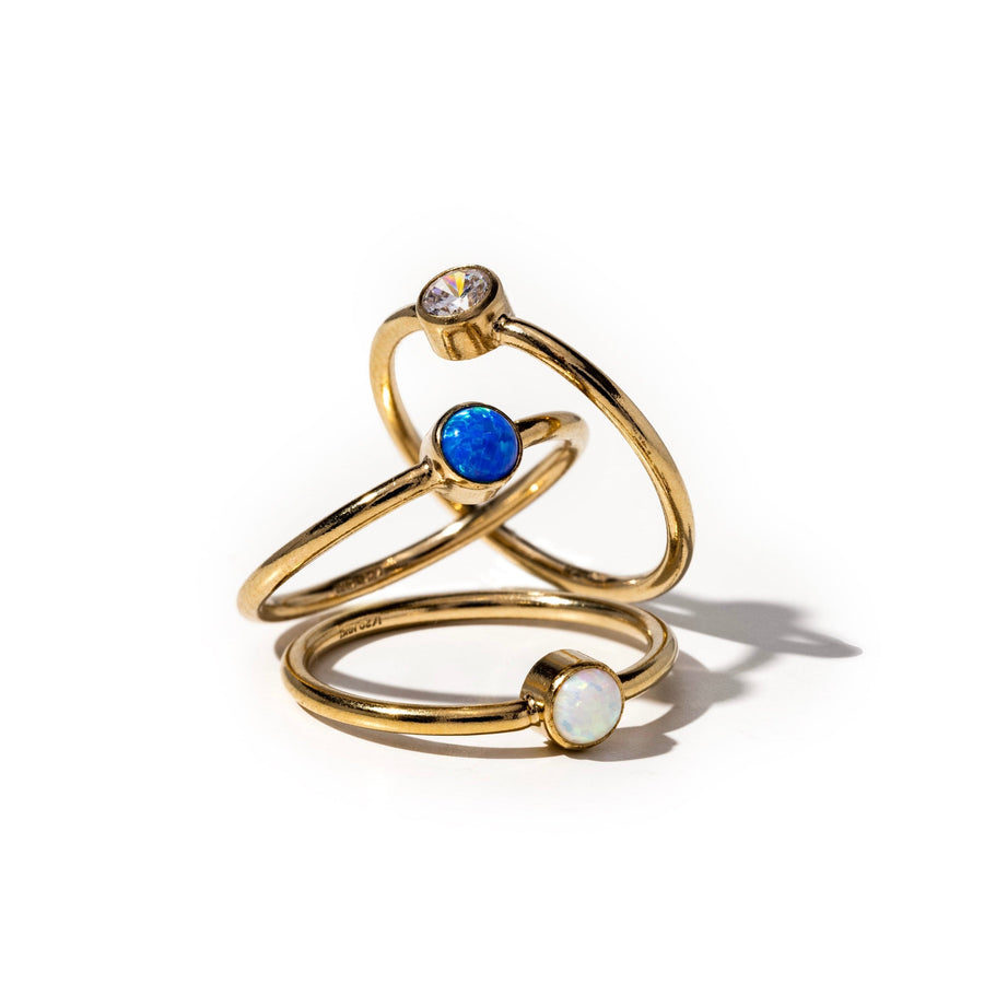 Iris Blue Opal Gold Ring - The Essential Jewels