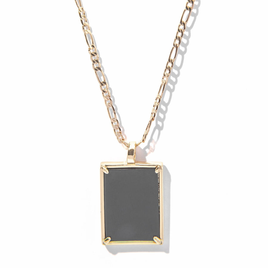 14kt Gold Black Onyx Crystal Necklace - The Essential Jewels