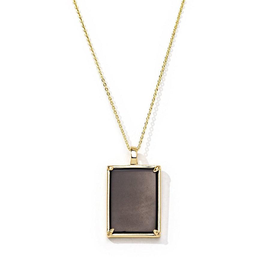 14kt Gold Black Onyx Crystal Necklace - The Essential Jewels