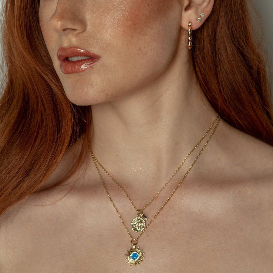 14kt Gold Celestial Star Opal Necklace - The Essential Jewels