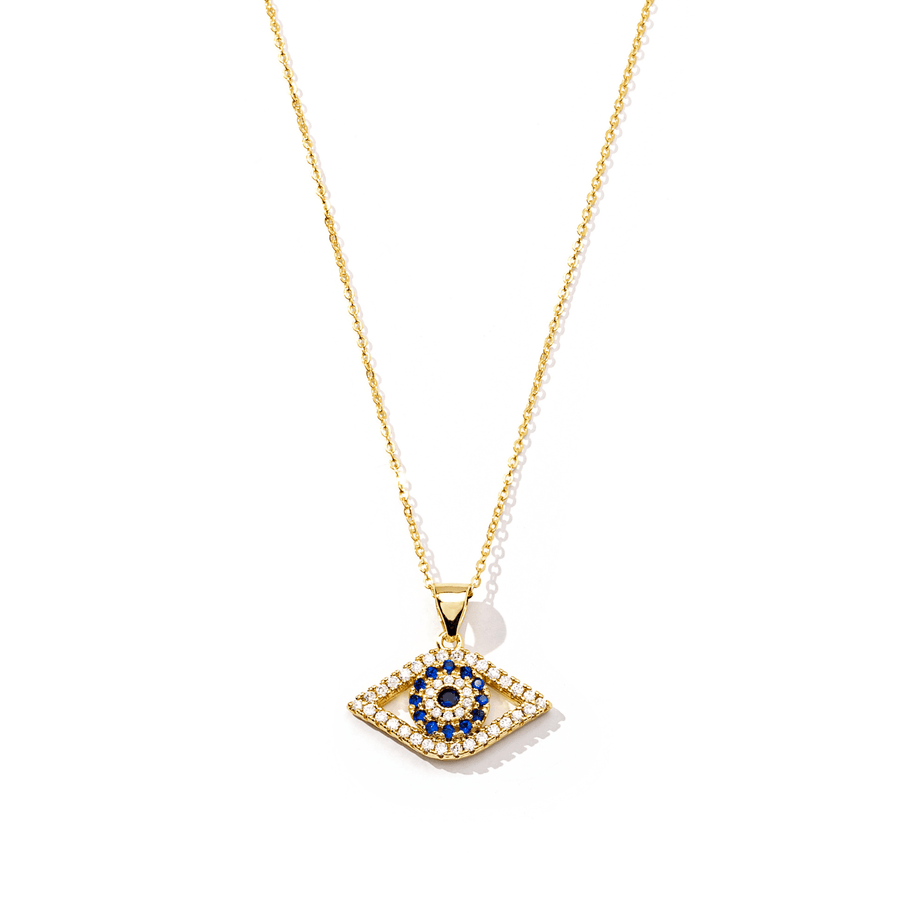14kt Gold Mati Evil Eye Necklace - The Essential Jewels