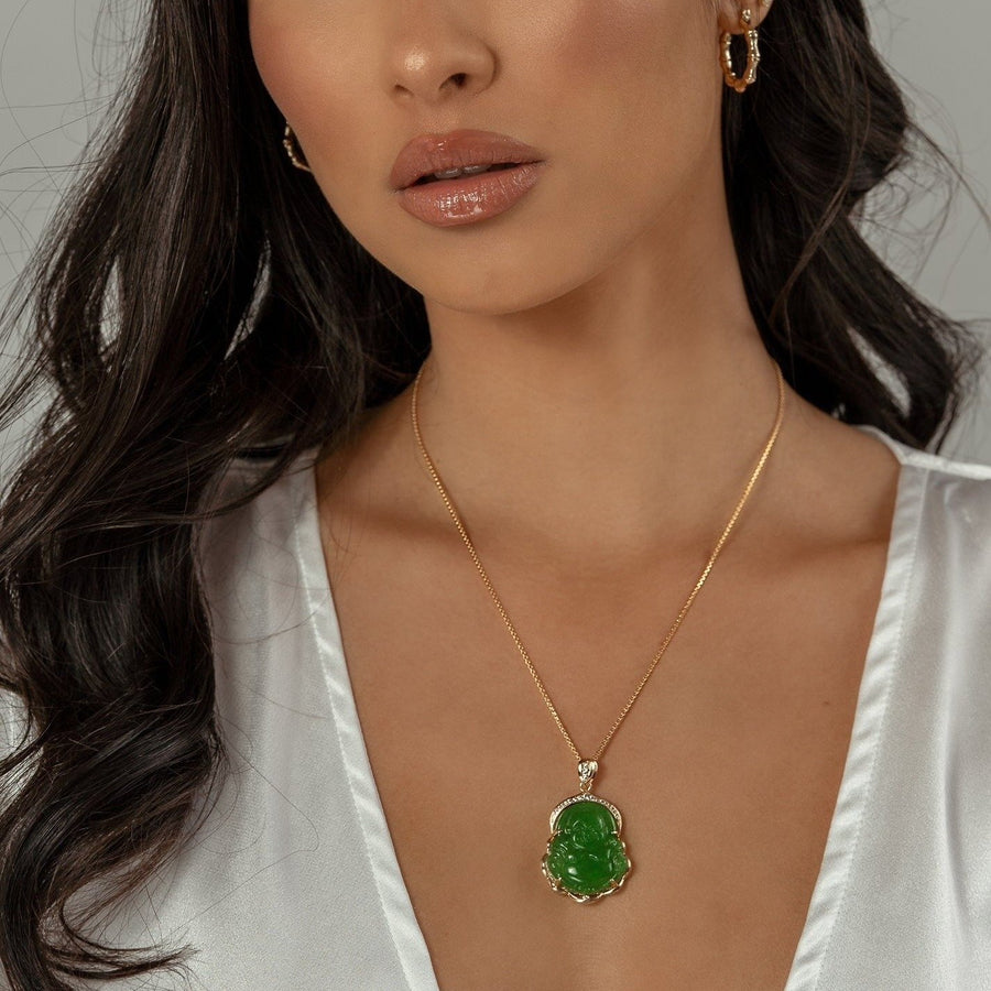 14k Gold Lavender Jadeite Jade Buddha Pendant Necklace | Real Jade Buddha  Jewelry – Baikalla