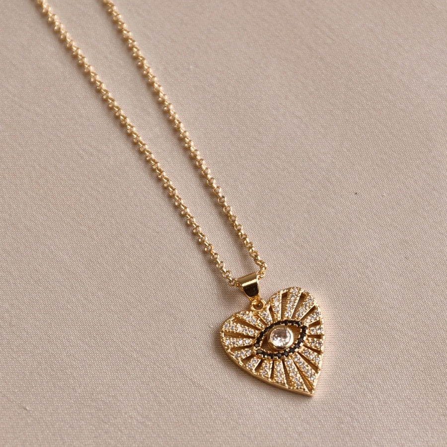 24kt Gold Love Heart Amulet Necklace - The Essential Jewels