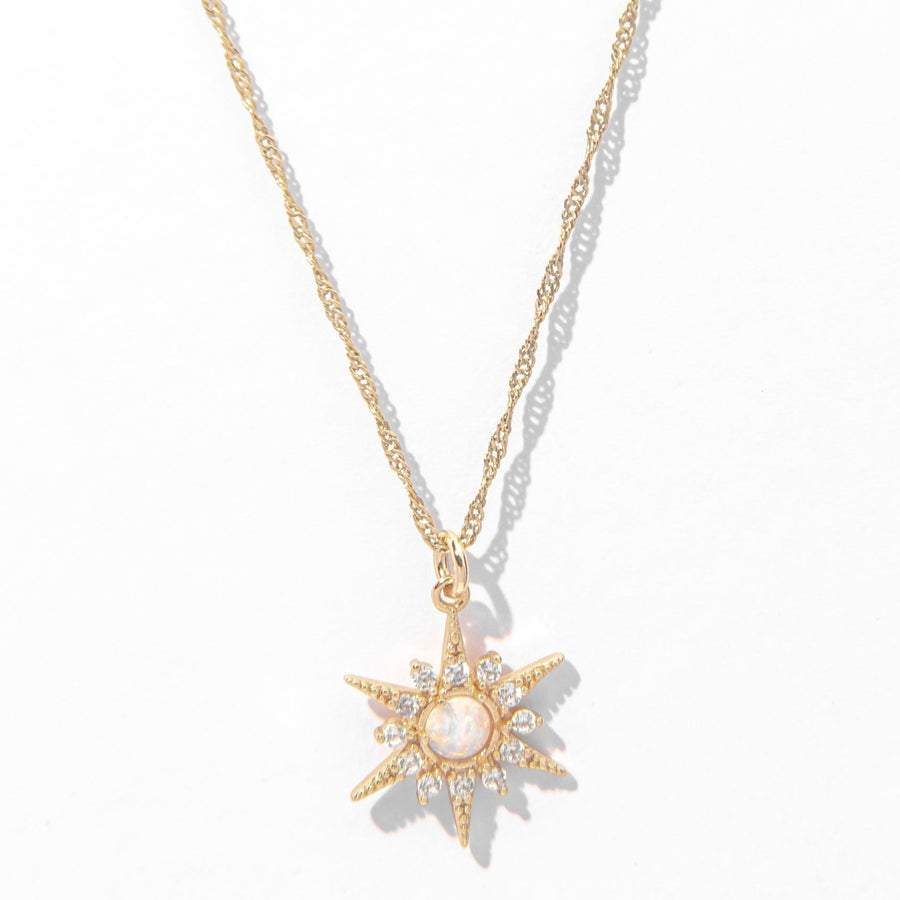 Esmée Gold Opal Starburst Necklace - The Essential Jewels