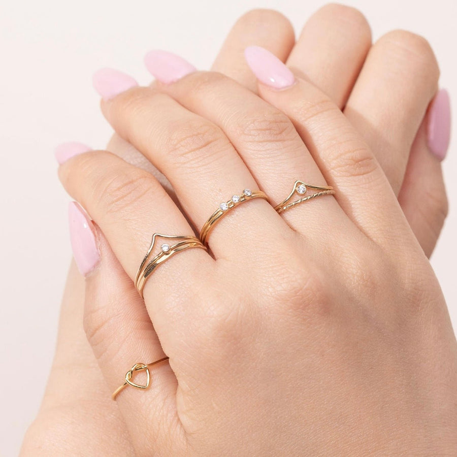 Aiko Gold Love Knot Stacking Ring - The Essential Jewels