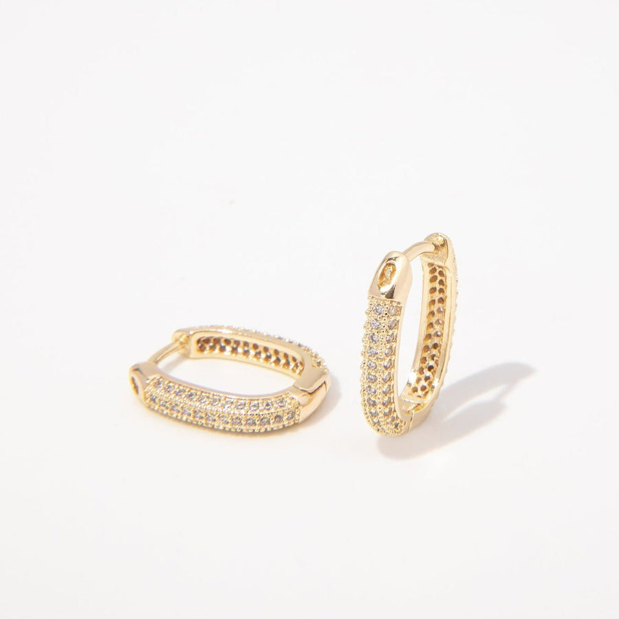 Amber Gold Pavé Hoops - The Essential Jewels