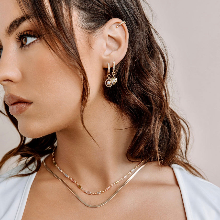 Amour Heart Gold Drop Earrings - The Essential Jewels