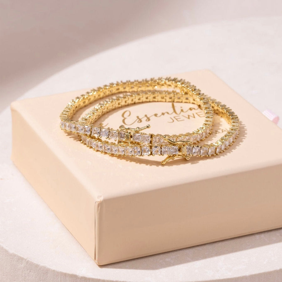 Anais Gold Tennis Crystal Bracelet - The Essential Jewels