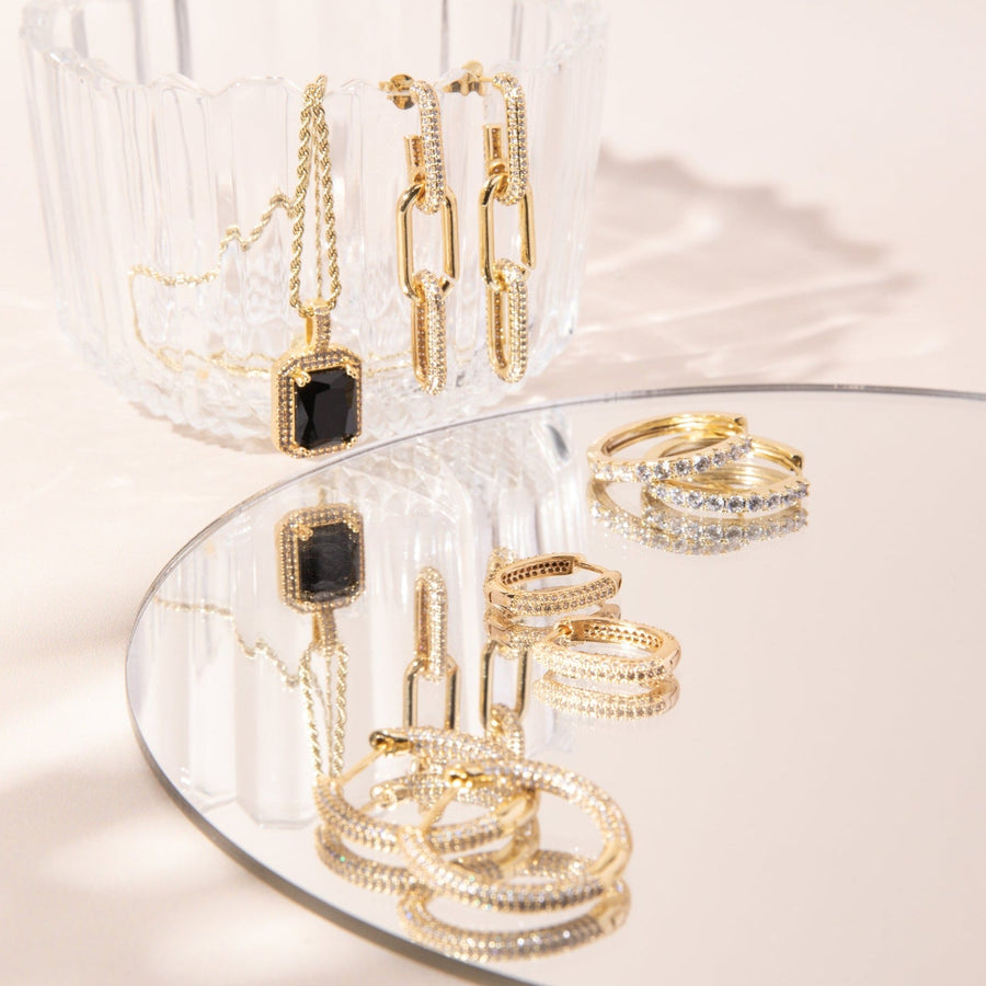 Anna Gold Pavé Hoops - The Essential Jewels