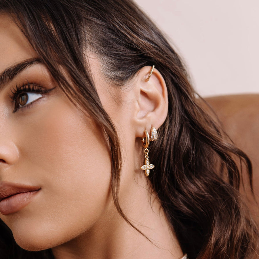 Arabella Gold Petal Drop Earrings - The Essential Jewels