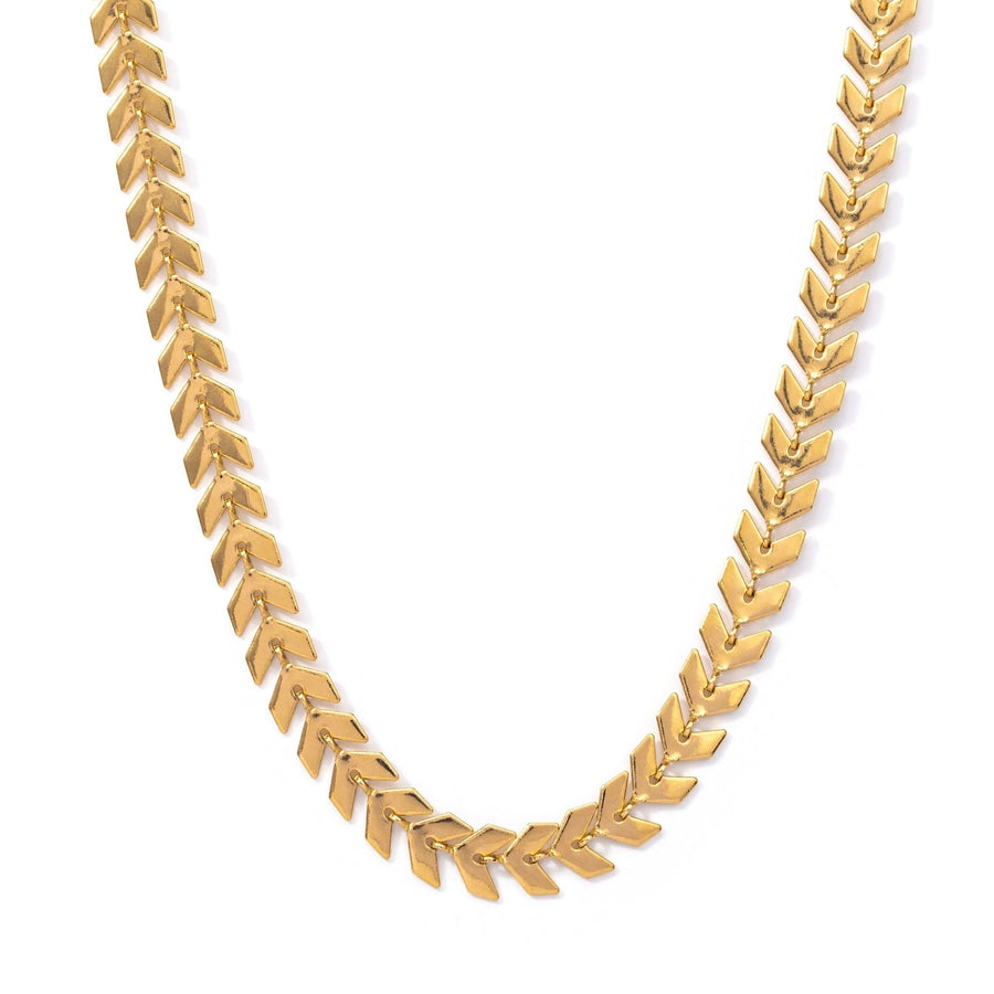Athena Gold Chevron Choker Chain - The Essential Jewels