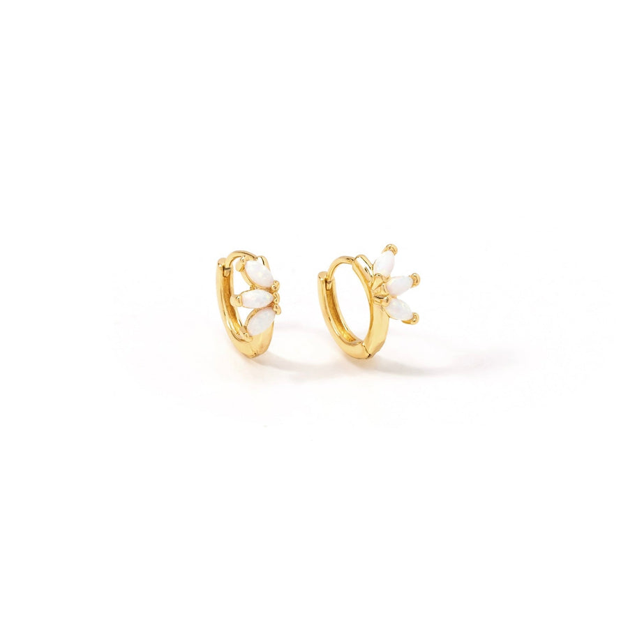 Azealia Gold Opal Huggie Earrings - The Essential Jewels