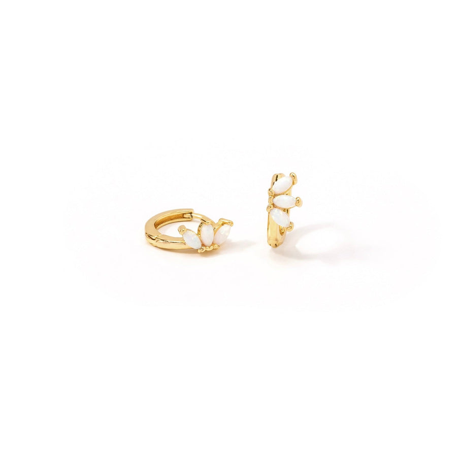 Azealia Gold Opal Huggie Earrings - The Essential Jewels