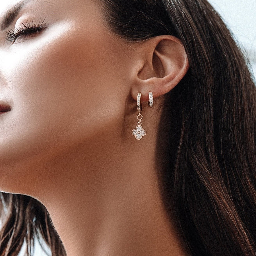 Belle Gold Pavé Hoops - The Essential Jewels