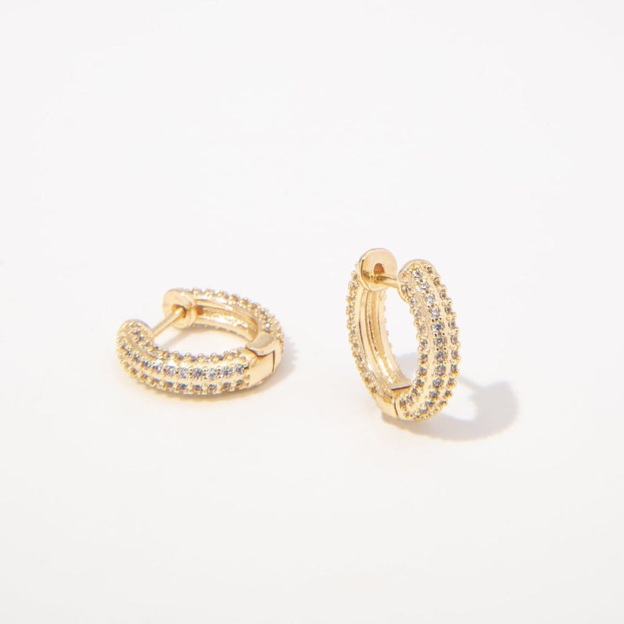 Blake Gold Pavé Hoops - The Essential Jewels