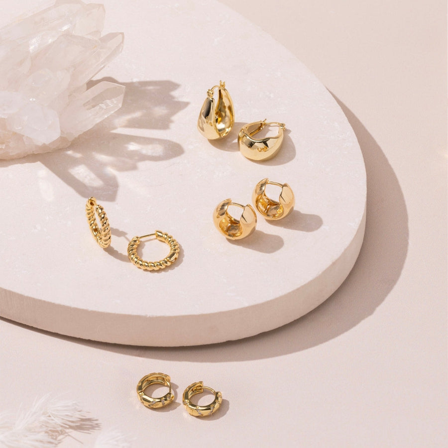 Camille Gold Crossaint Earrings - The Essential Jewels