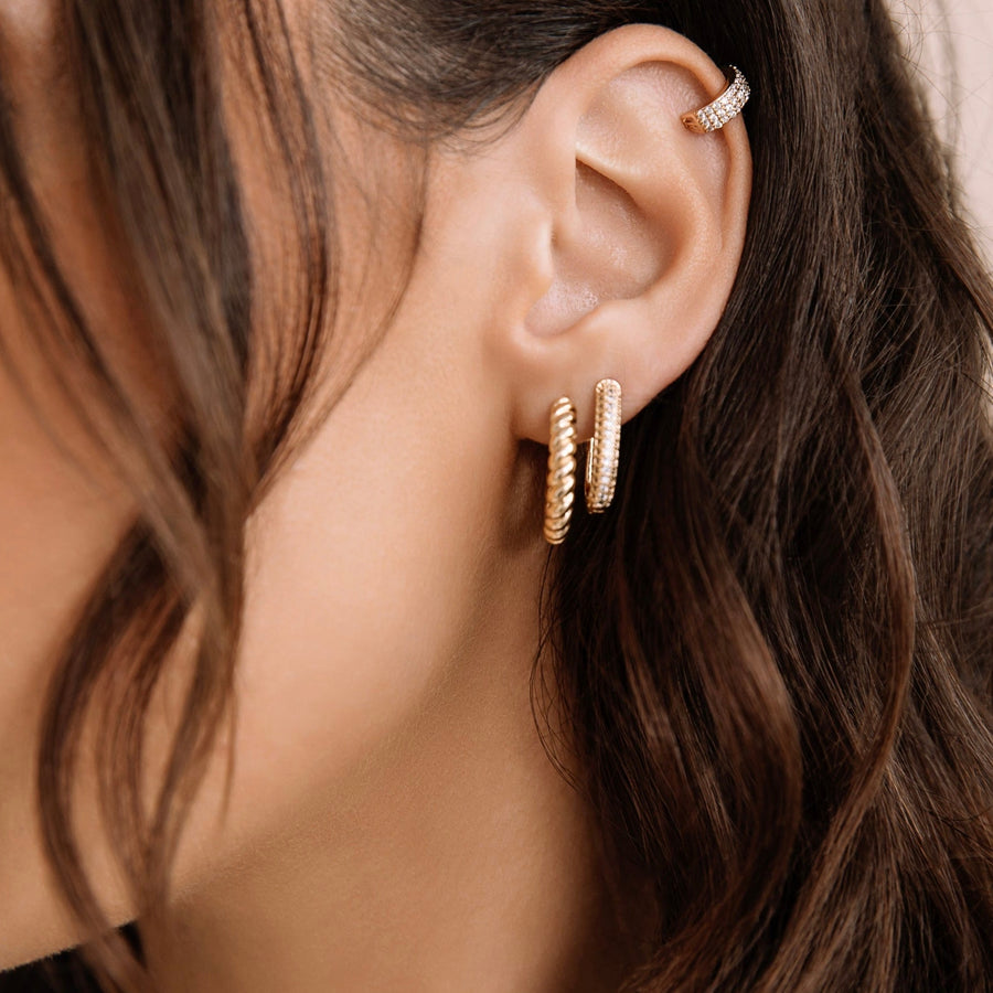 Camille Gold Crossaint Earrings - The Essential Jewels