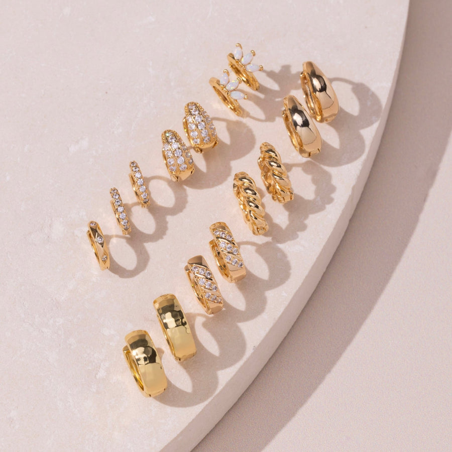 Charlie Pave Gold Hoops - The Essential Jewels
