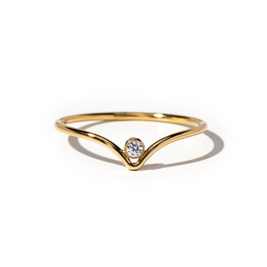 Cleo Gold Crystal Chevron Ring - The Essential Jewels