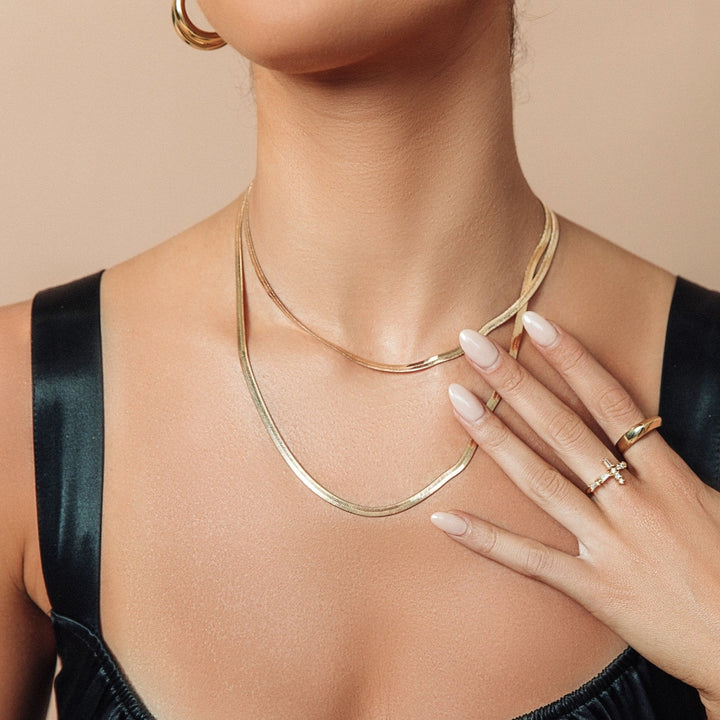 Delilah Herringbone Gold Chain - The Essential Jewels