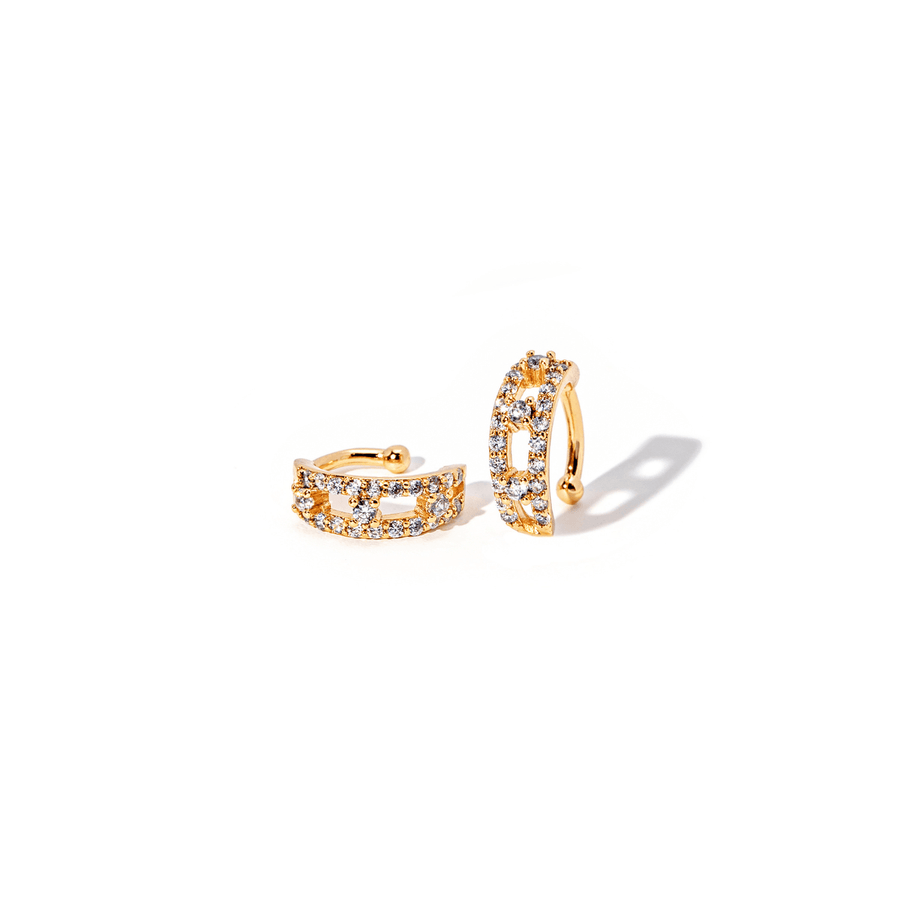 Elaina Pave Gold Ear Cuffs - The Essential Jewels