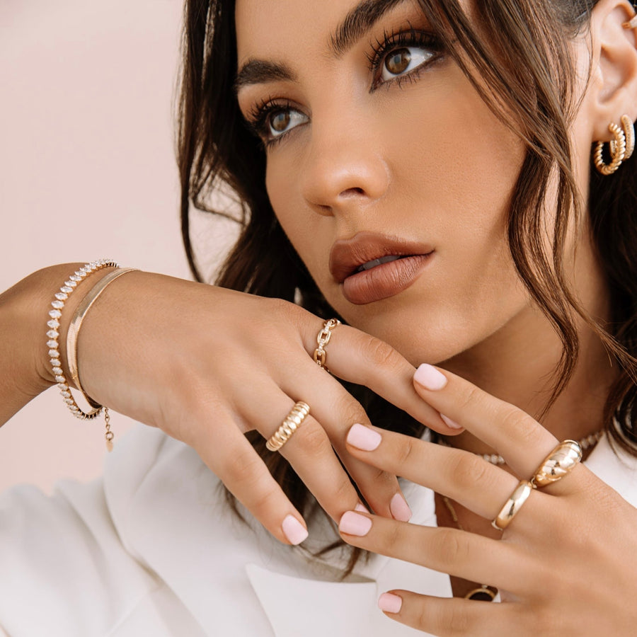 Ella Crossaint Gold Ring - The Essential Jewels