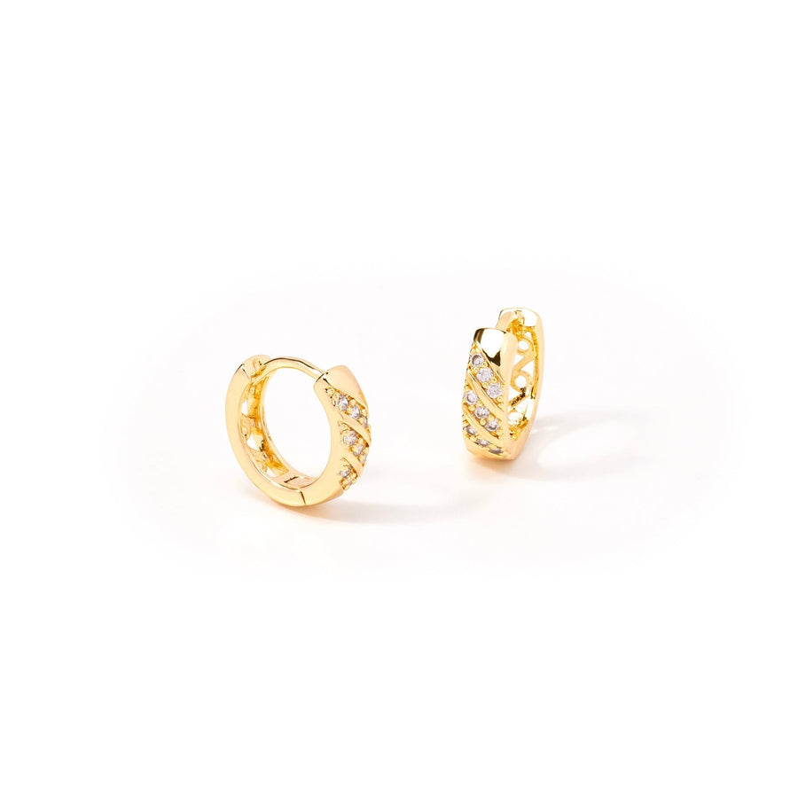 Elle Gold Crystal Hoops - The Essential Jewels